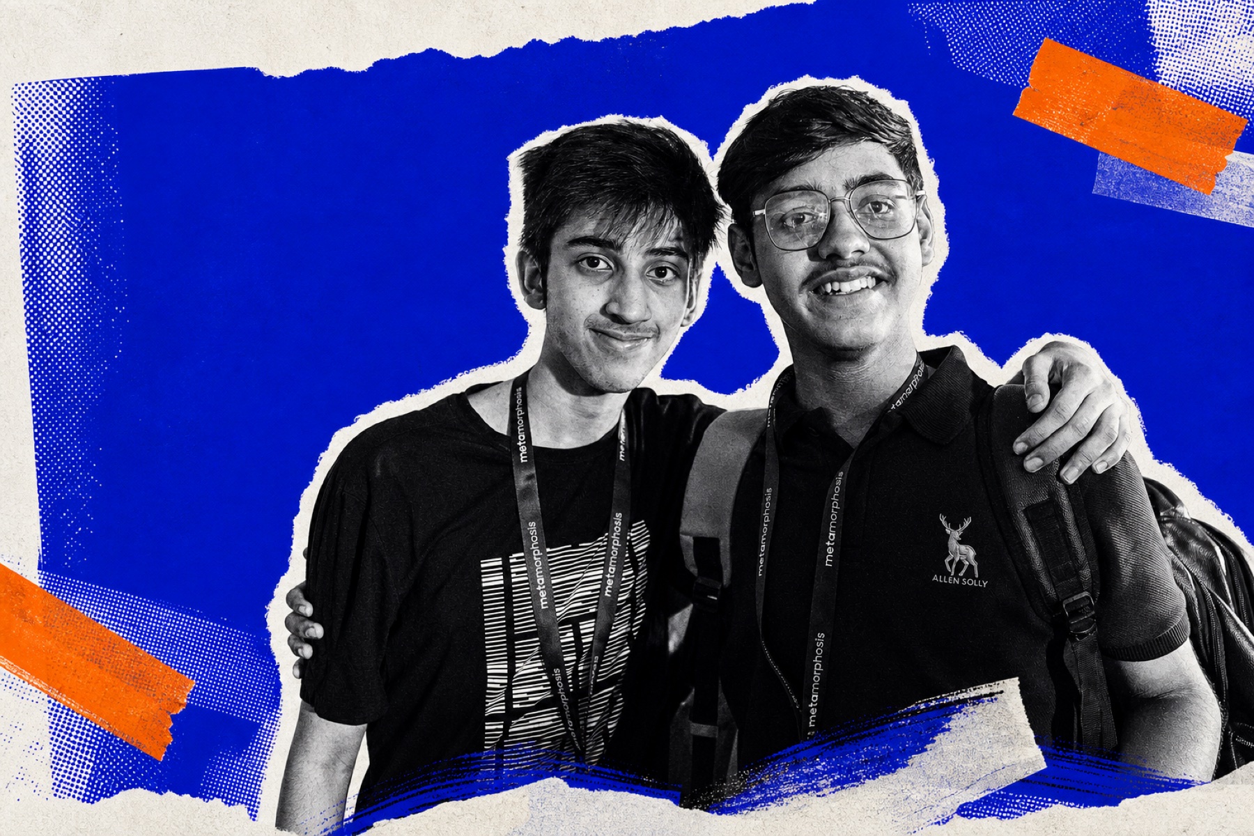 Project GRID founders in a blue and orange campaign collage